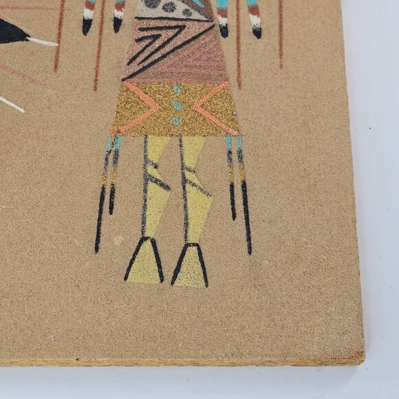 Stella Denetdale Sand Art On Board Sun & Chant God Native American Desi - Picture 7 of 9